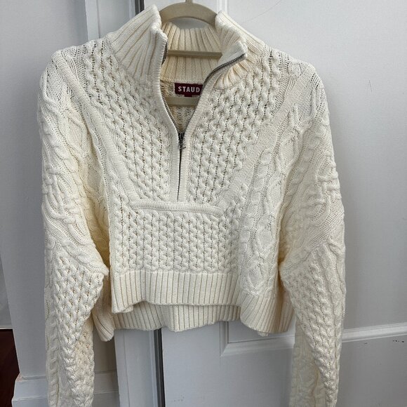 Staud Cropped Hampton Sweater - Size Small - Picture 1 of 5